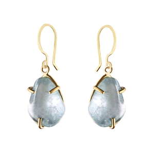 Prong Set Free Form Aquamarine Earrings in 14k Gold Filled