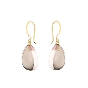 Olivia Gemstone Earrings in 14k Gold filled. Shown in natural Rose Quartz.
