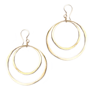 Gold Filled Large Double Hoop Earrings