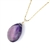 A faceted amethyst teardrop necklace on a gold vermeil sterling silver chain