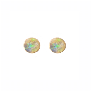 14K Yellow Gold Filled Small Post Earrings with Australian Crystal Opal