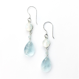 Moontone and Aquamarine Earrings