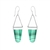 Long sterling silver drop earrings in malachite