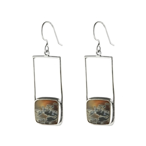 Retro Square Earrings + Stone Options