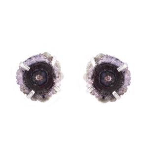 Natural Amethyst Geode Stud Earrings