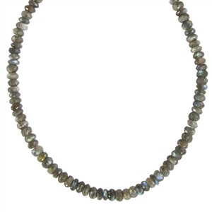 Large Labradorite Faceted Rondelles Necklace + More Colors