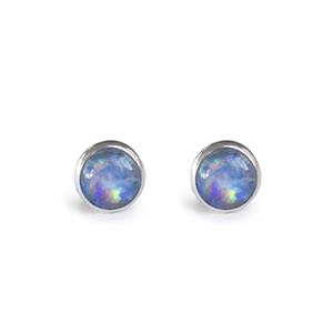 4mm bezel set stud earrings