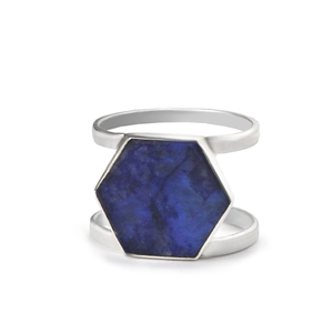 Lapis Geometric Ring