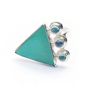 Natural turquoise and apatite ring by Great Falls Jewelry