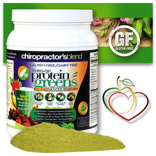 <strong>New! GLUTEN FREE-DAIRY FREE PH50-GF Protein Greens Advanced!<BR><i>With Pea Protein, Brown Rice Protein and Hemp Protein!<BR>Natural Vanilla Flavor - Nature's Superfood</strong><br>Subscribe-To-Save-More</i>