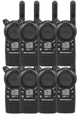 Motorola CLS1110 8 Pack Walkie Talkie Bundle