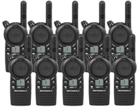 Motorola CLS1110 10 Pack Two Way Radio Bundle