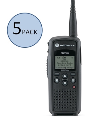 Motorola DTR550 5 Pack Two Way Radio Bundle