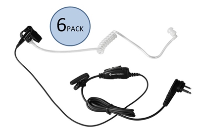 6 Pack of Motorola HKLN4601 Surveillance Earpieces with Inline PTT