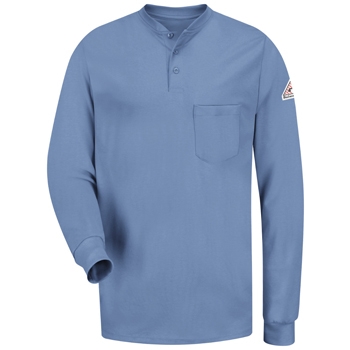 Bulwark - Men's Long-Sleeve Flame-Resistant Tagless Henley Shirt. SEL2