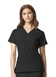 WonderWink - Ladies Black WW INDY 4.0 V-Neck Scrub Top. 1600