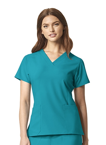 WonderWink - Ladies Teal WW INDY 4.0 V-Neck Scrub Top. 1605