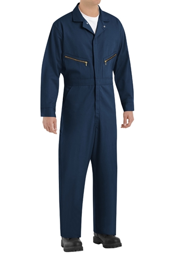 Red Kap - Men's Zip-Front Navy Cotton Coverall. CC18NV