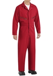 Red Kap - Men's Zip-Front Red Cotton Coverall. CC18RD