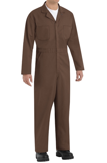 Red Kap - Men's Twill Action-Back Brown Coverall. CT10BN