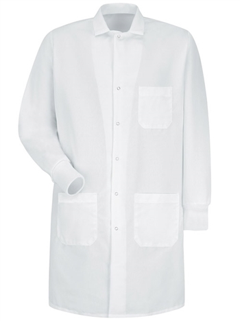 Red Kap - Unisex Specialized Cuffed Lab Coat Exterior Chest Pocket. KP70WH