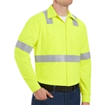 Red Kap - Long-Sleeve Hi-Visibility Work Shirt Class 2 Level 2. SS14HV