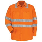 Red Kap - Long-Sleeve Hi-Visibility Work Shirt Class 3 Level 2. SS14OF