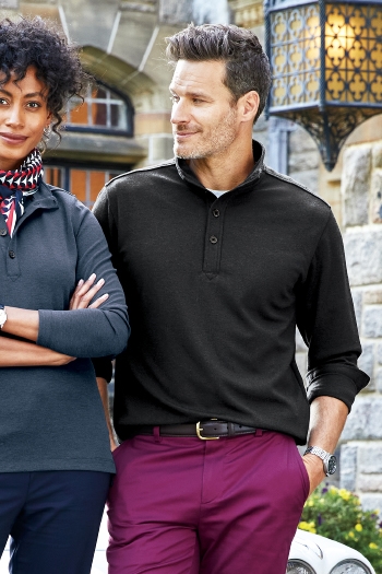 Brooks BrothersÂ® Mid-Layer Stretch 1/2-Button. BB18202