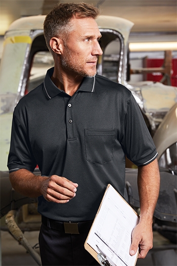 CornerStone Select Snag-Proof Tipped Pocket Polo. CS415