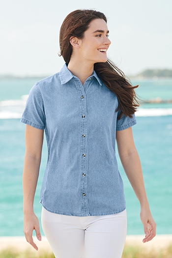 Port & Company - Ladies Short Sleeve Value Denim Shirt. LSP11