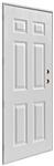 32" x 72" LH Kinro Series 5500 Out-Swing Door 6 Panel