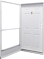 34" x 76" LH Kinro Series 7660 Housetype Combo Front Door 6 Panel W/Knocker & Viewer