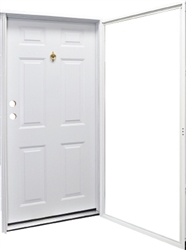 38" x 80" RH Kinro Series 7660 Housetype Combo Front Door 6 Panel W/Knocker & Viewer