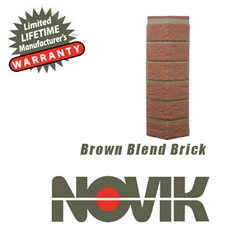 Novik Hand-Laid Brown Blend Brick Pattern Corner