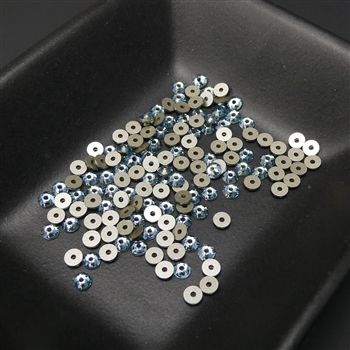 3mm Swarovski crystal sequins (lochrosen), aqua, 1 gross (144 pieces)