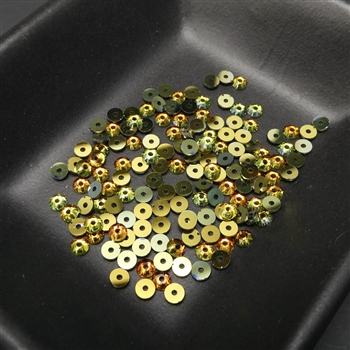 3mm Swarovski crystal sequins (lochrosen), crystal golden Sahara, 1 gross (144 pieces)