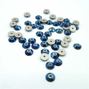 4mm Swarovski crystal sequins (article 3128), metallic blue, 50 pieces