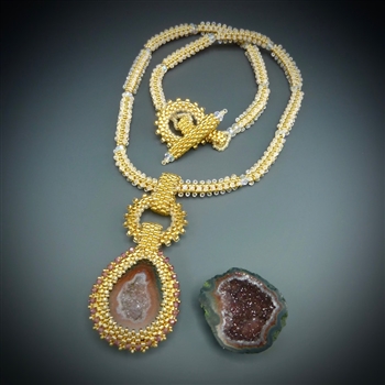 One-of-a-Kind Geode Necklace Kit, baby geode #13