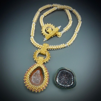 One-of-a-Kind Geode Necklace Kit, baby geode #16