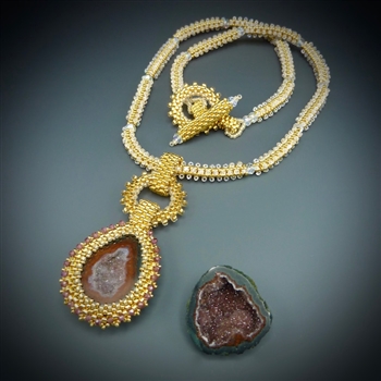 One-of-a-Kind Geode Necklace Kit, baby geode #23