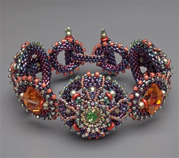 Modern Medieval Bracelet Kit, plum, jade & copper