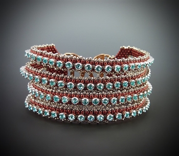 Multi-strand Deco Bracelet Kit, red & turquoise