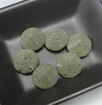Set of 6 Leland green slag stone points, 16mm