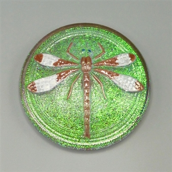 Glass Dragonfly Cabochon, electra handpainted, 27mm