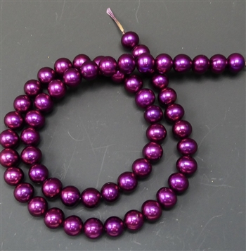 1 strand 8mm high quality freshwater pearls, magenta