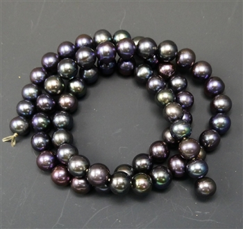 1 strand 7mm high quality freshwater pearls, peacock