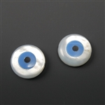10mm mother of pearl eye beads, side drilled, 2 beads