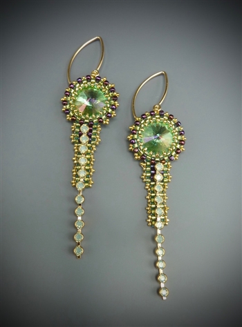 Deco Earrings Kit, celadon & plum