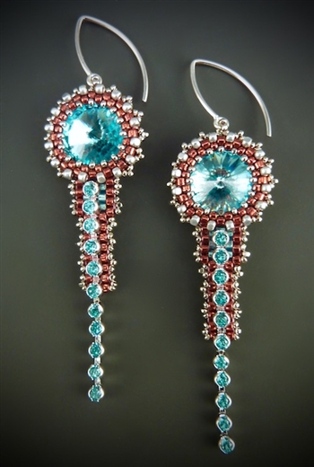 Deco Earrings Kit, red & turquoise