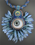 "Eye Spy" Necklace Kit, blue & persimmon